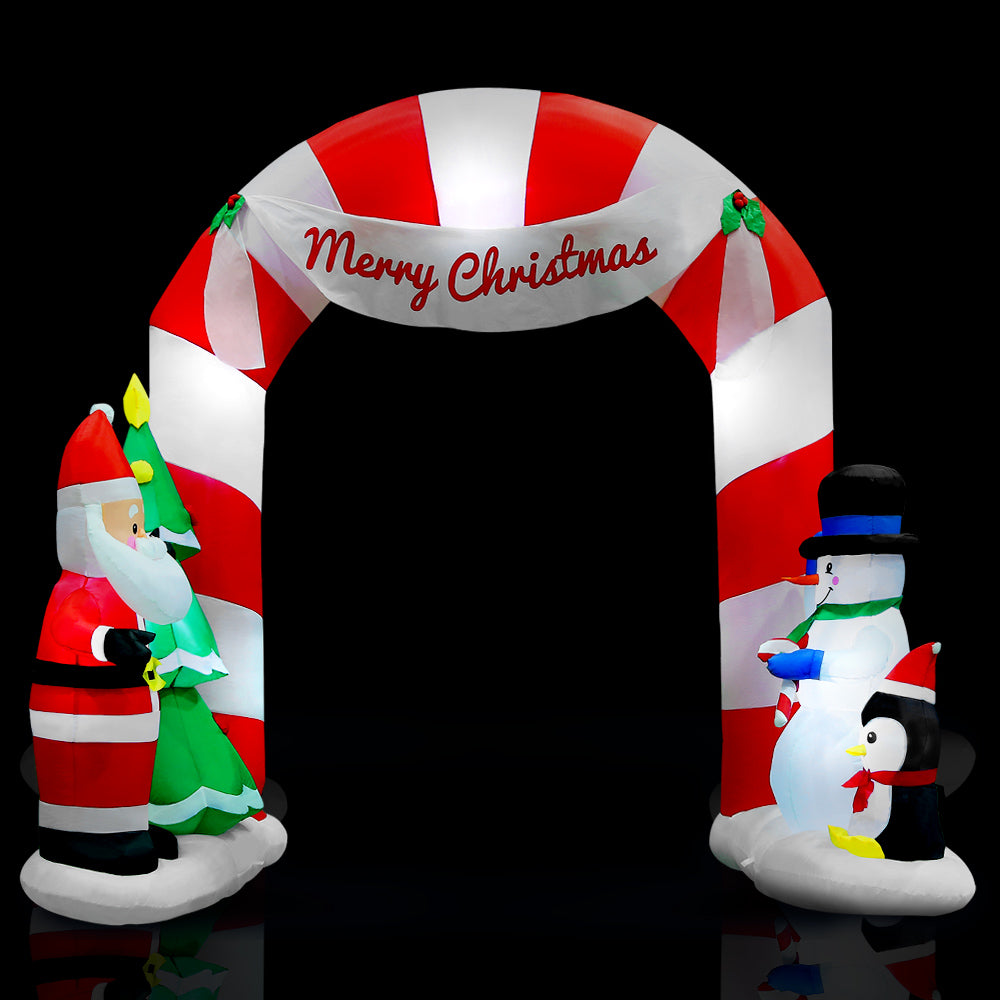 Santa & Snowman Christmas Inflatable Archwary