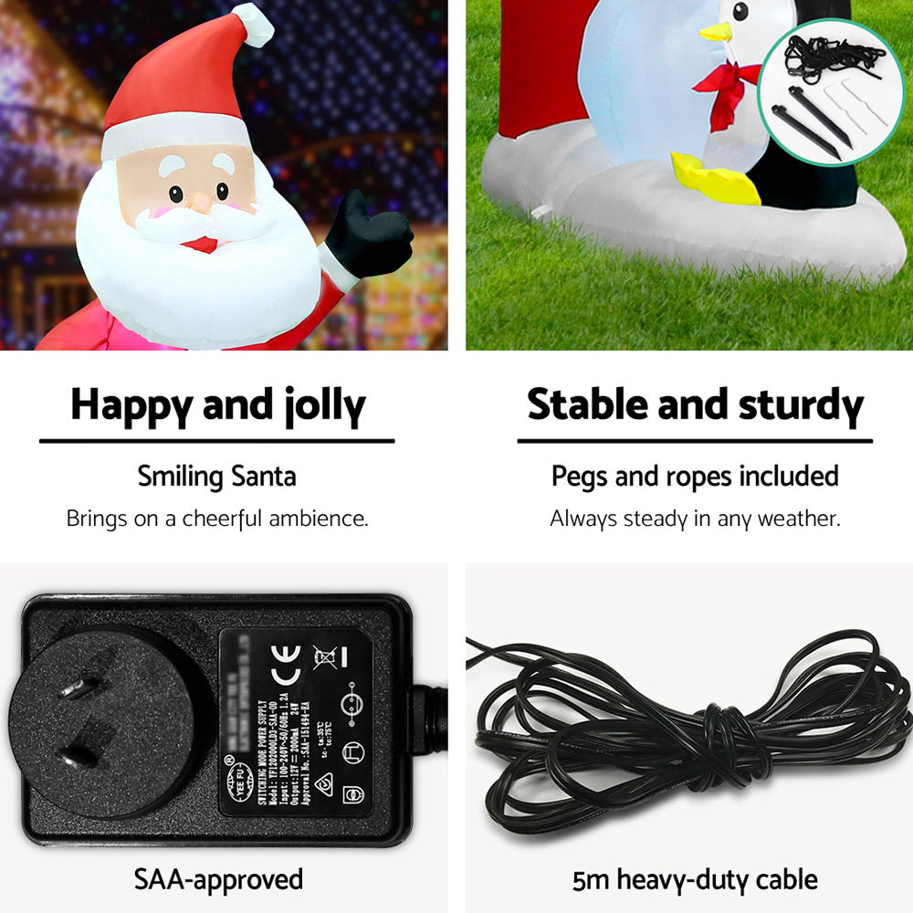 Santa & Snowman Christmas Inflatable Archwary