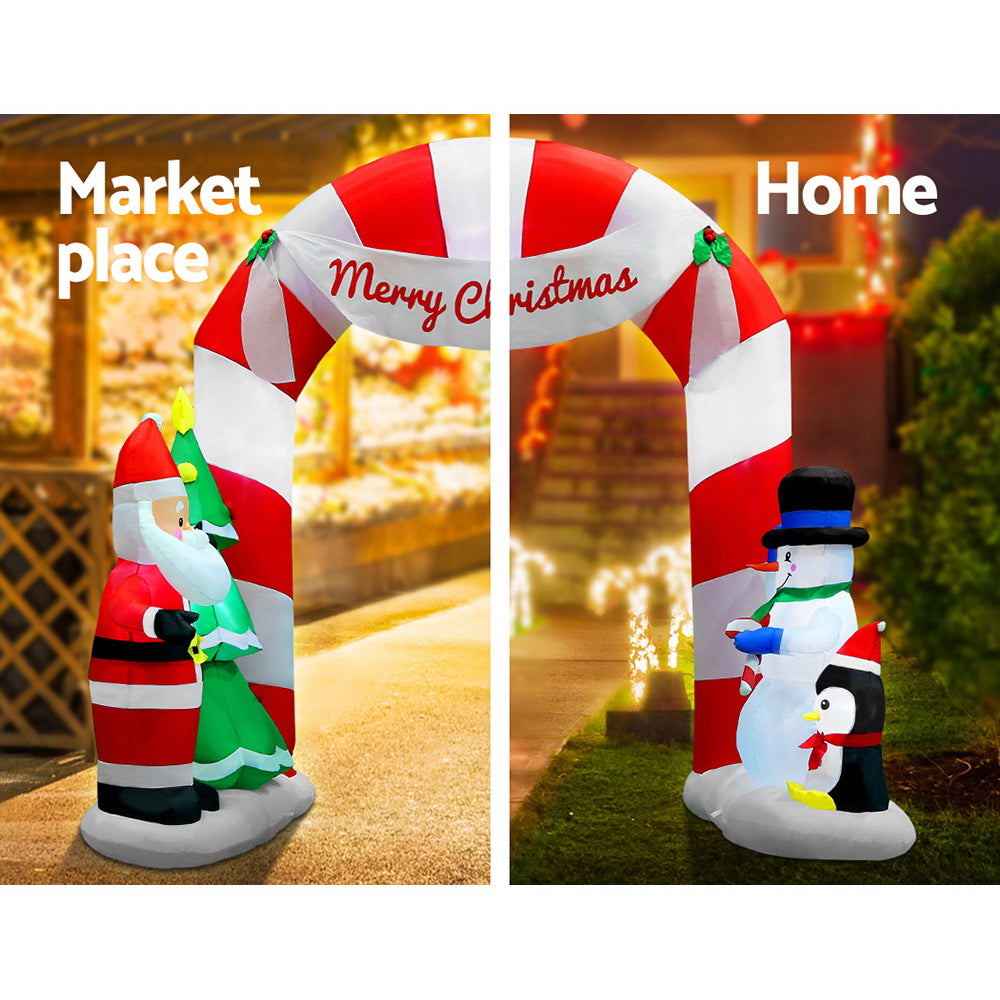 Santa & Snowman Christmas Inflatable Archwary