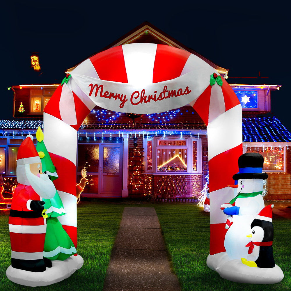 Santa & Snowman Christmas Inflatable Archwary