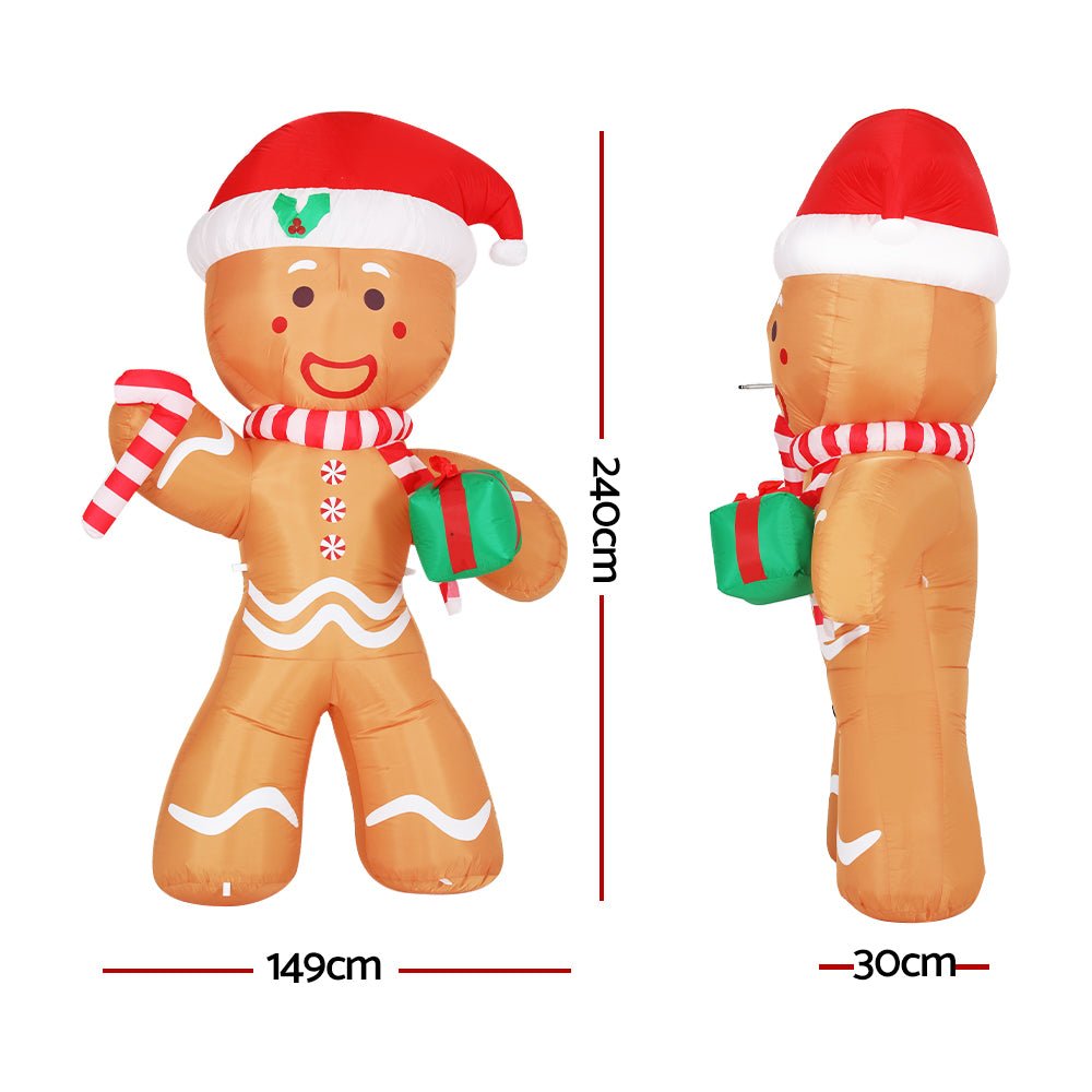 Gingerbread Man Christmas Inflatable | 2.4m