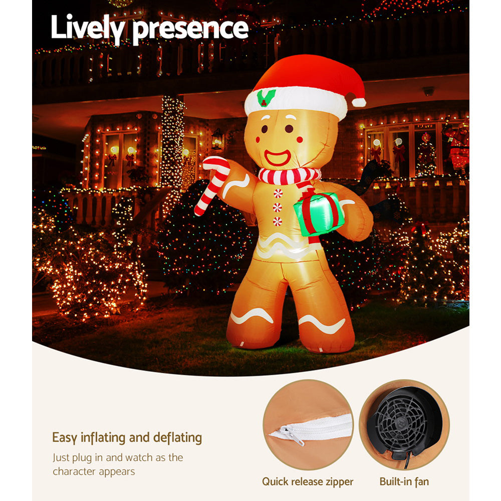 Gingerbread Man Christmas Inflatable | 2.4m