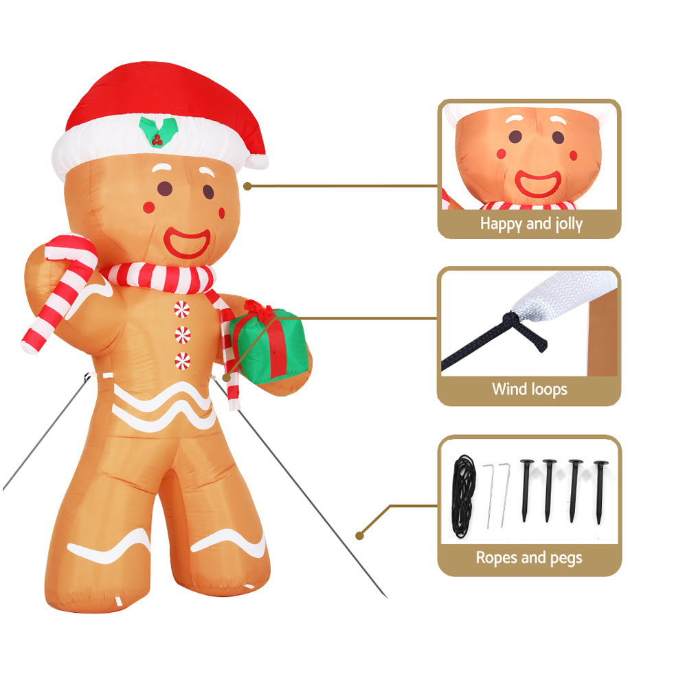 Gingerbread Man Christmas Inflatable | 2.4m