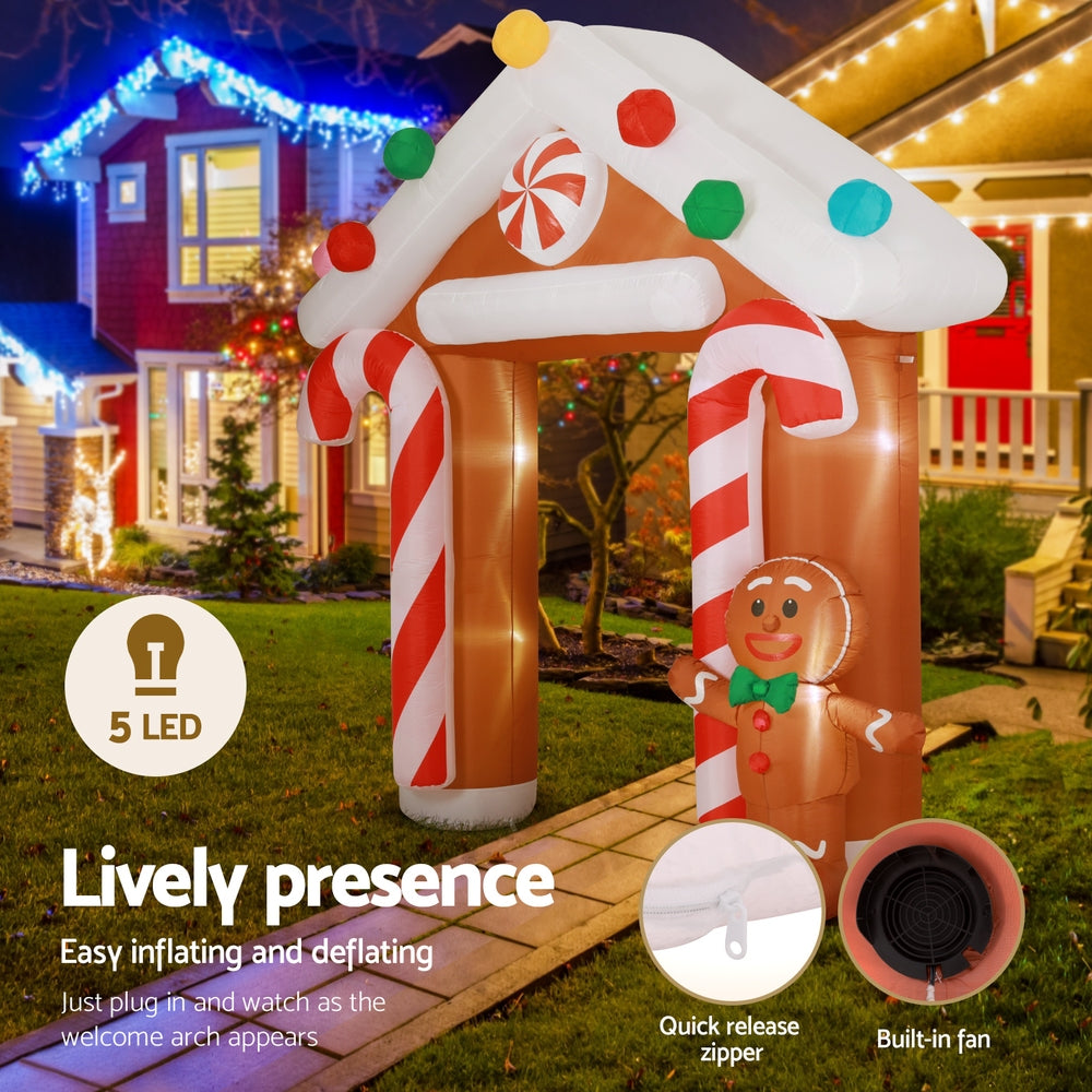 Gingerbread Man Christmas Inflatable Archway