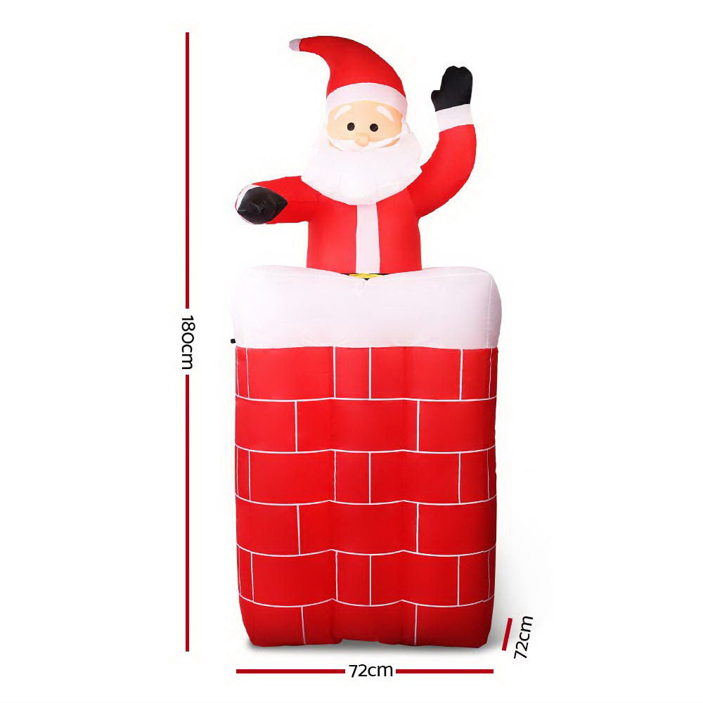 Santa Pop Up Chimney Christmas Inflatable | 1.8M