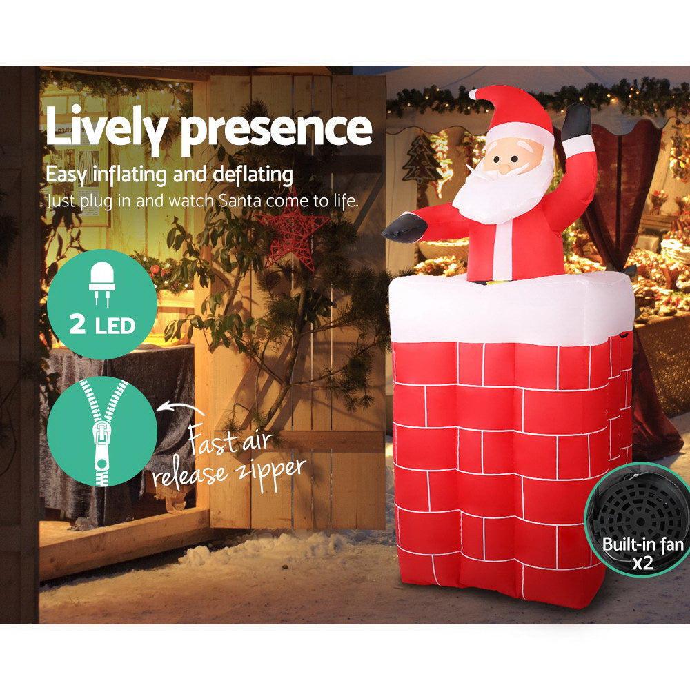 Santa Pop Up Chimney Christmas Inflatable | 1.8M