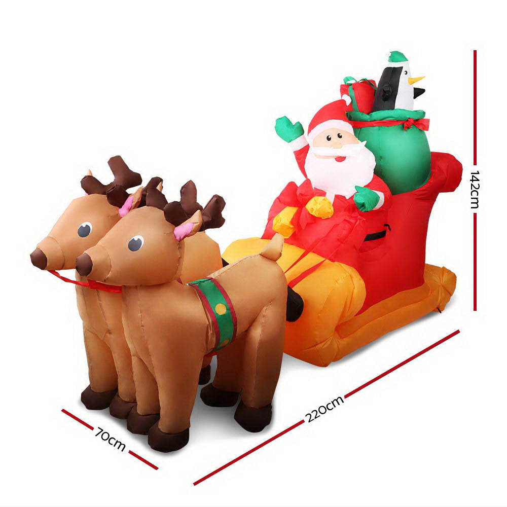 Santa Sleigh Christmas Inflatable | 2.2M