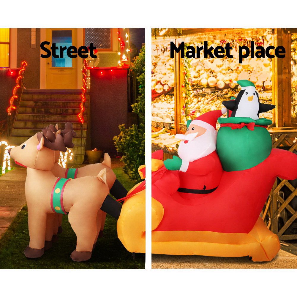 Santa Sleigh Christmas Inflatable | 2.2M