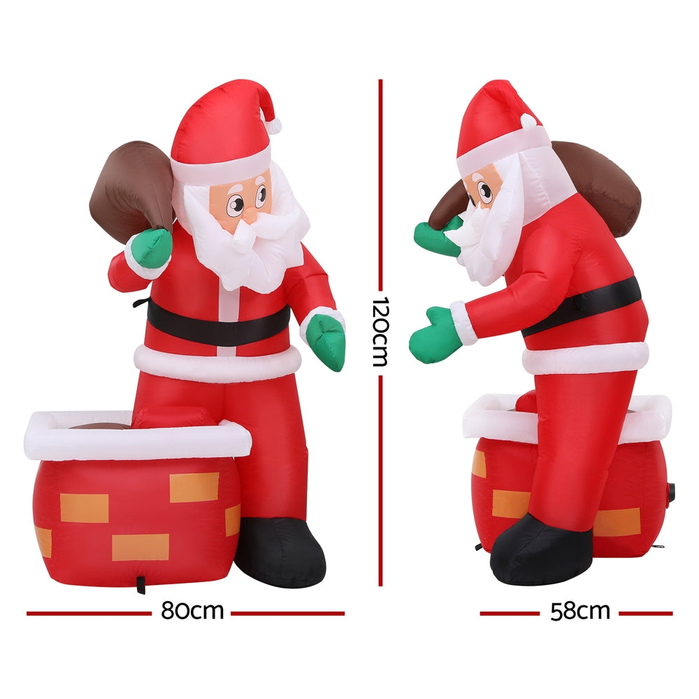 Santa Chimney Christmas Inflatable | 1.2m