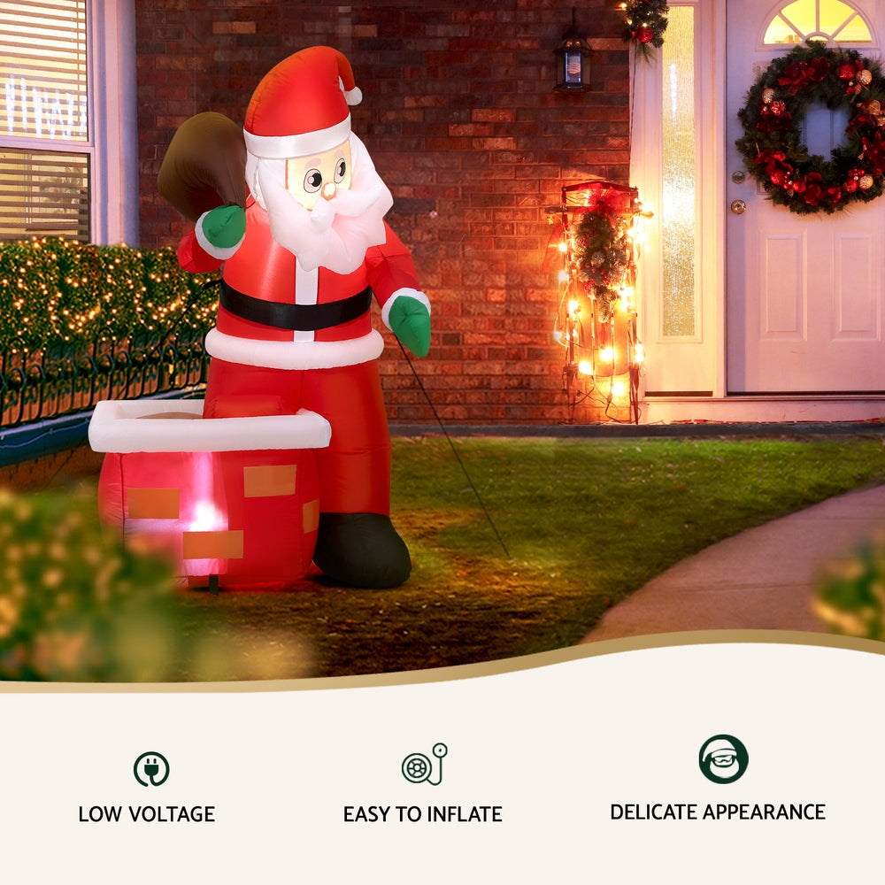 Santa Chimney Christmas Inflatable | 1.2m