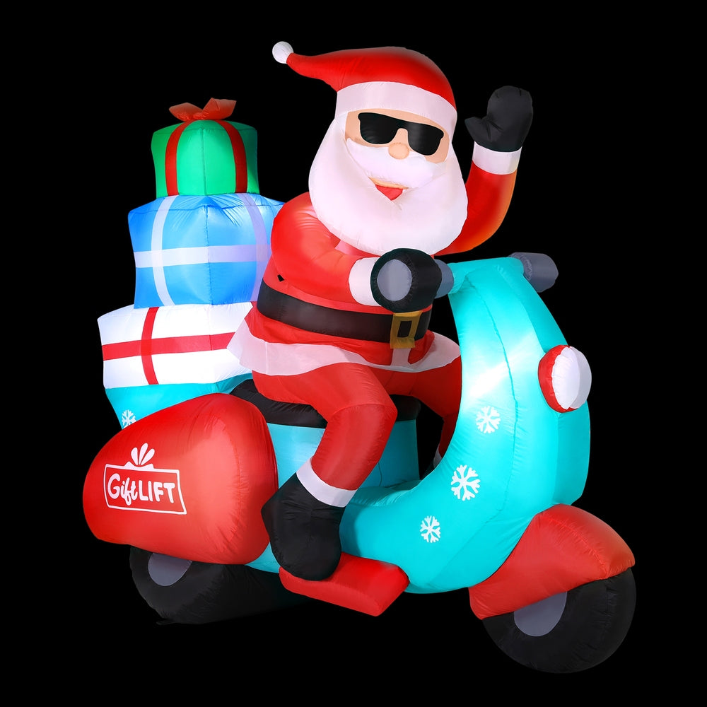 LED Motorbike Santa Christmas Inflatable