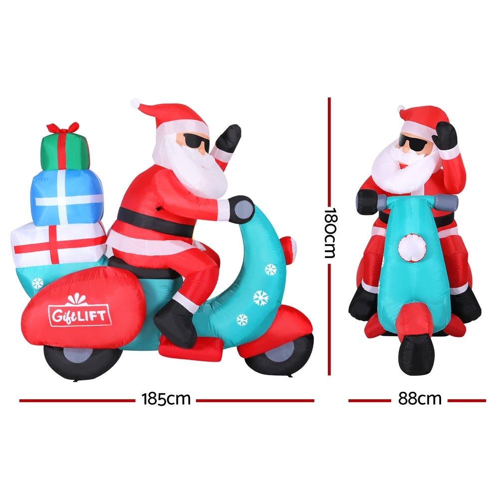 LED Motorbike Santa Christmas Inflatable