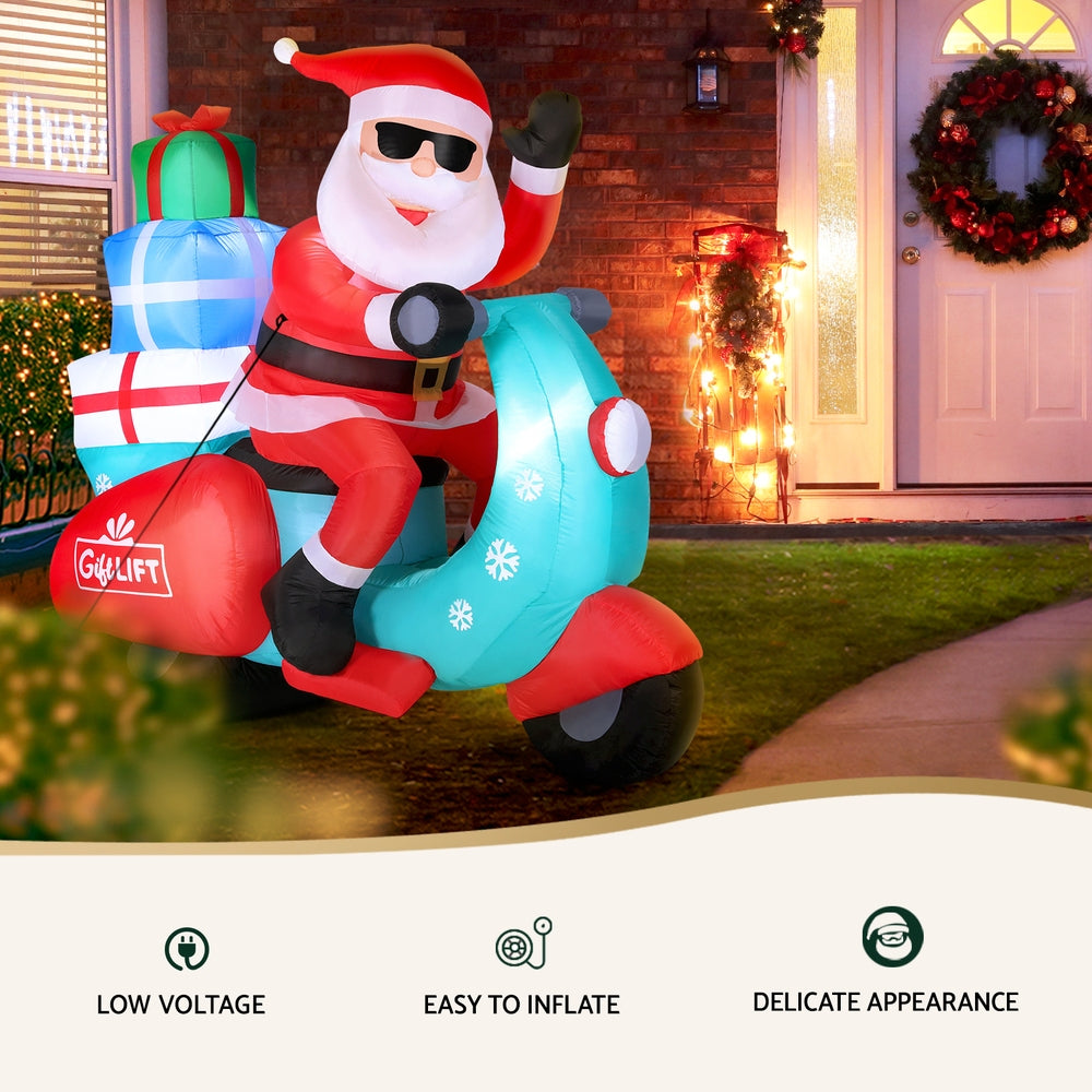 LED Motorbike Santa Christmas Inflatable