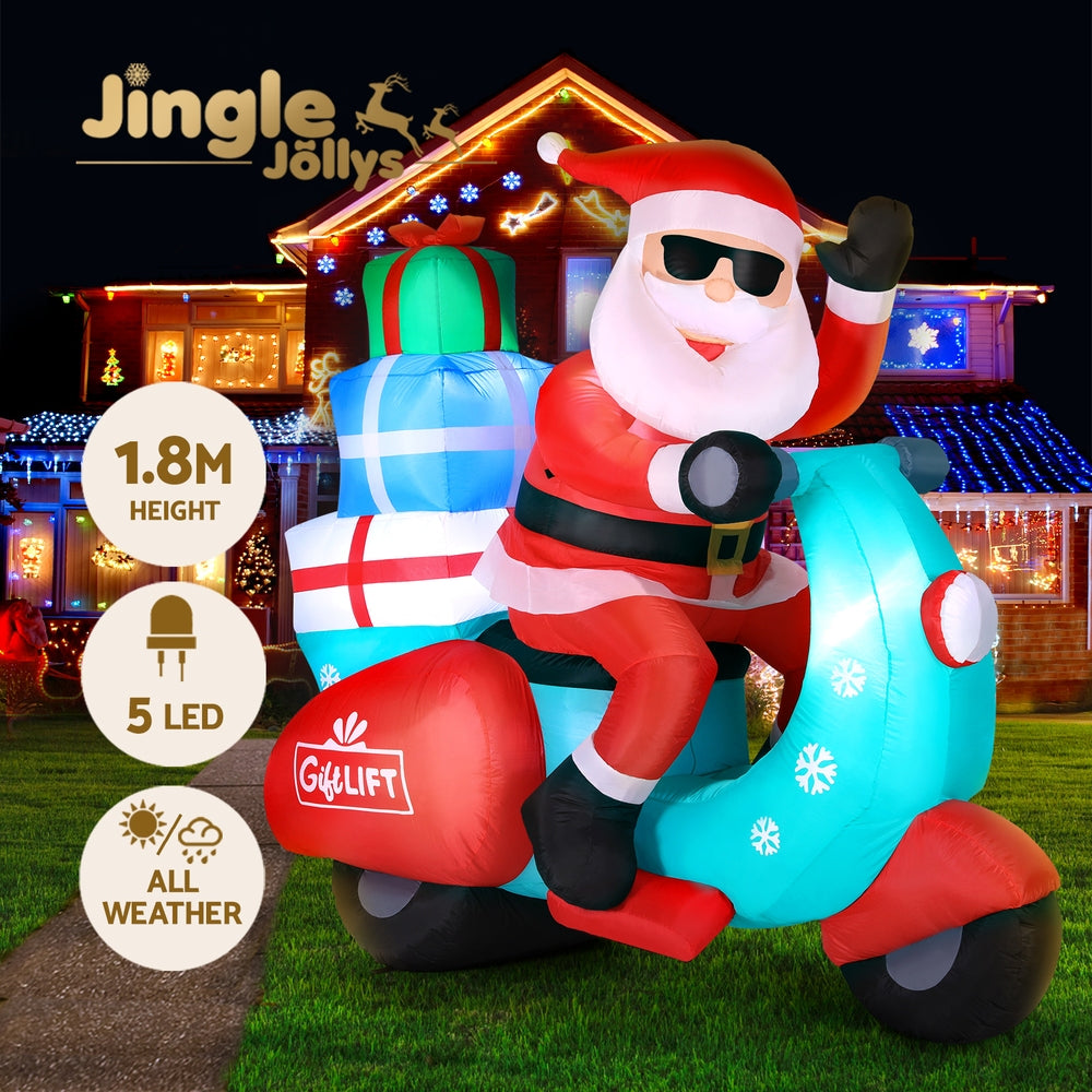 LED Motorbike Santa Christmas Inflatable