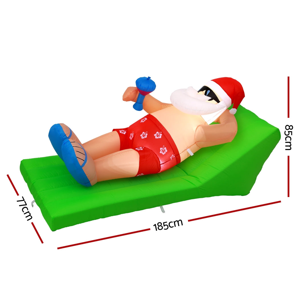 Beach Chair Santa Christmas Inflatable | 1.8M