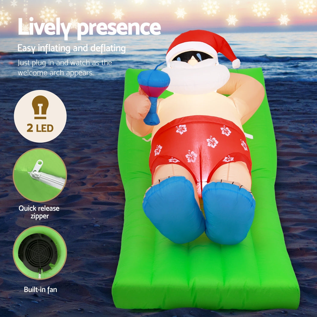 Beach Chair Santa Christmas Inflatable | 1.8M