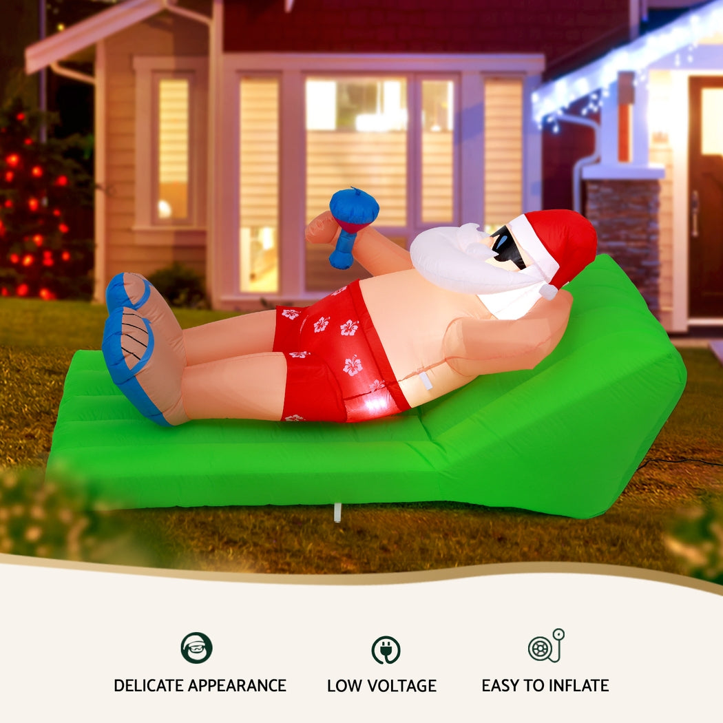 Beach Chair Santa Christmas Inflatable | 1.8M