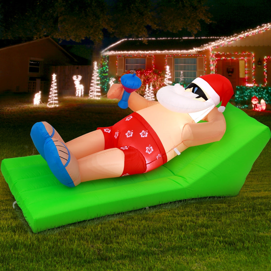 Beach Chair Santa Christmas Inflatable | 1.8M