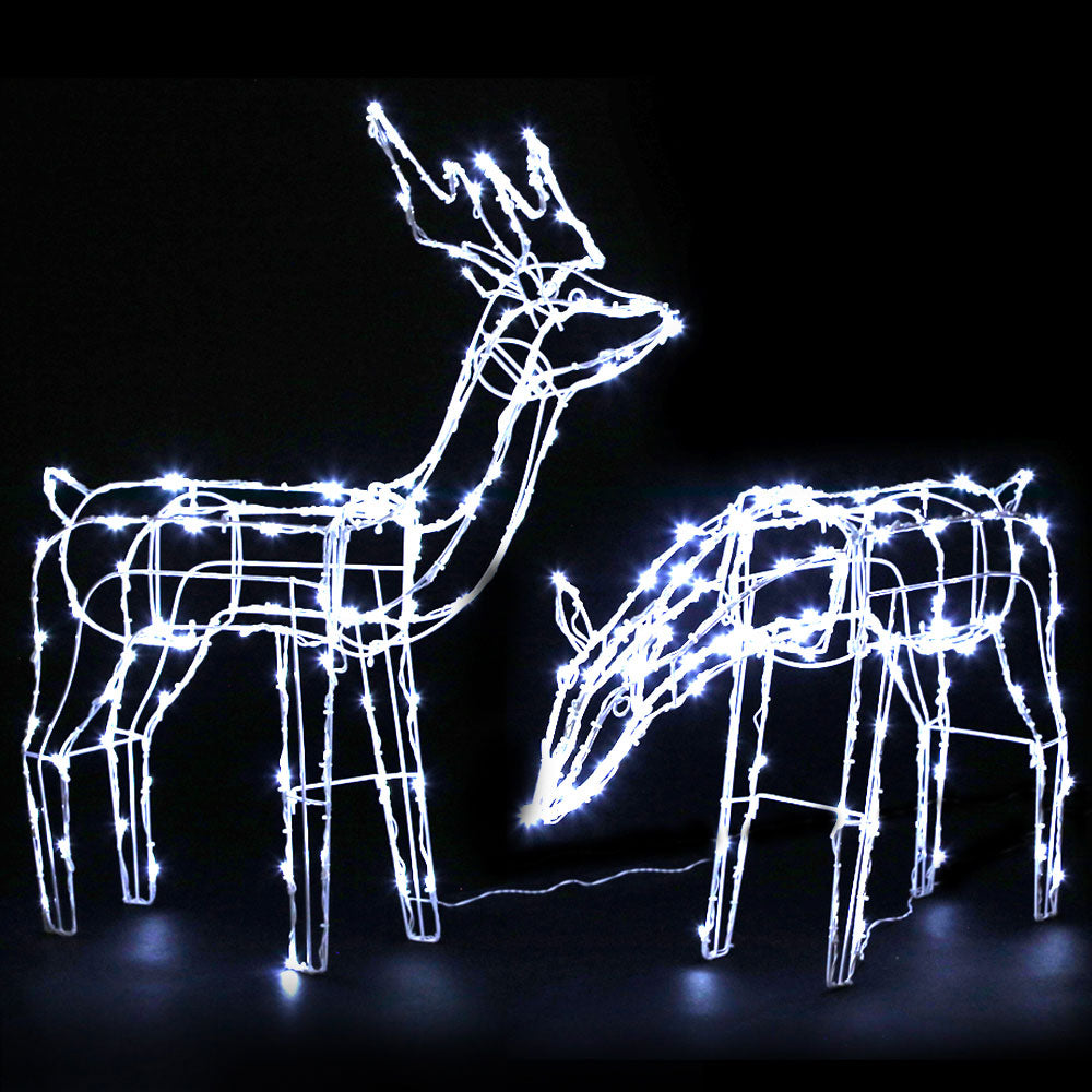 Solar LED Reindeer Christmas Lights x2