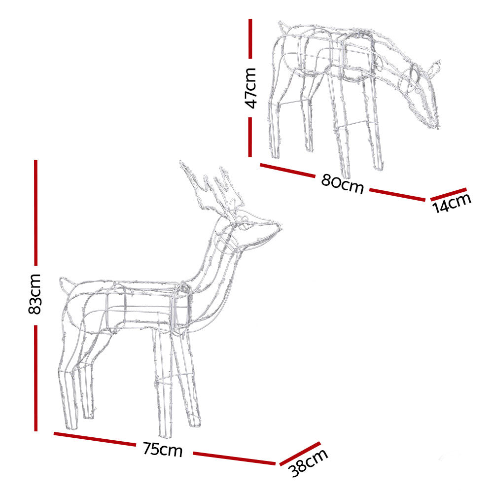 Solar LED Reindeer Christmas Lights x2