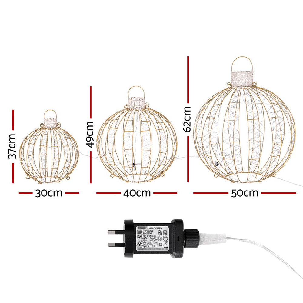 360 LED Fairy Light Ball Decorations Set (3pcs)