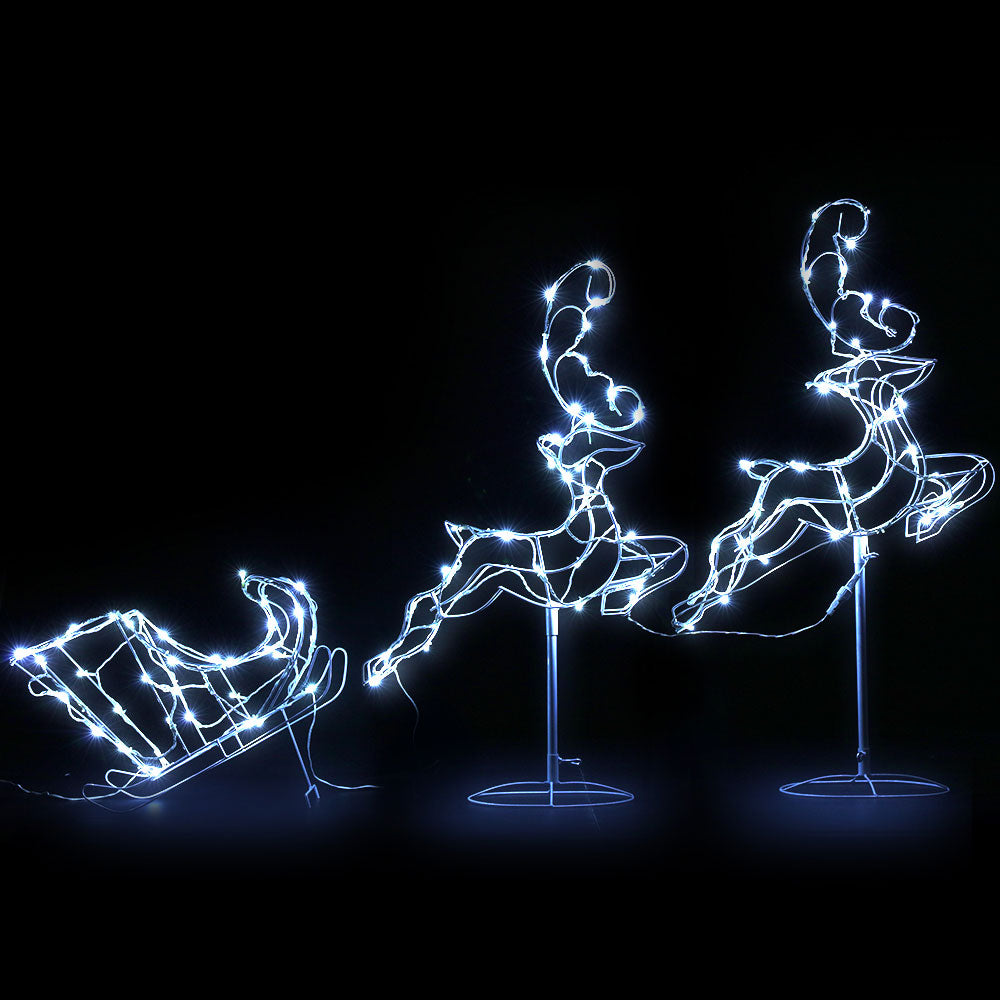 LED Reindeer Sleigh Christmas Lights