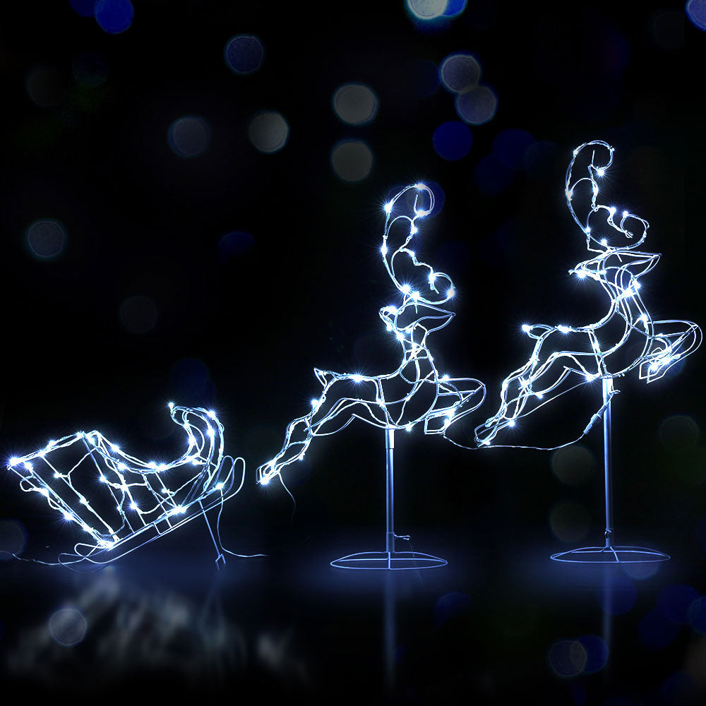 LED Reindeer Sleigh Christmas Lights