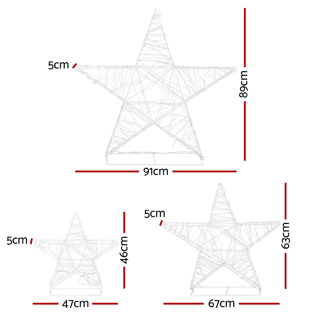 Star Decorations Set Christmas Lights | 3pcs