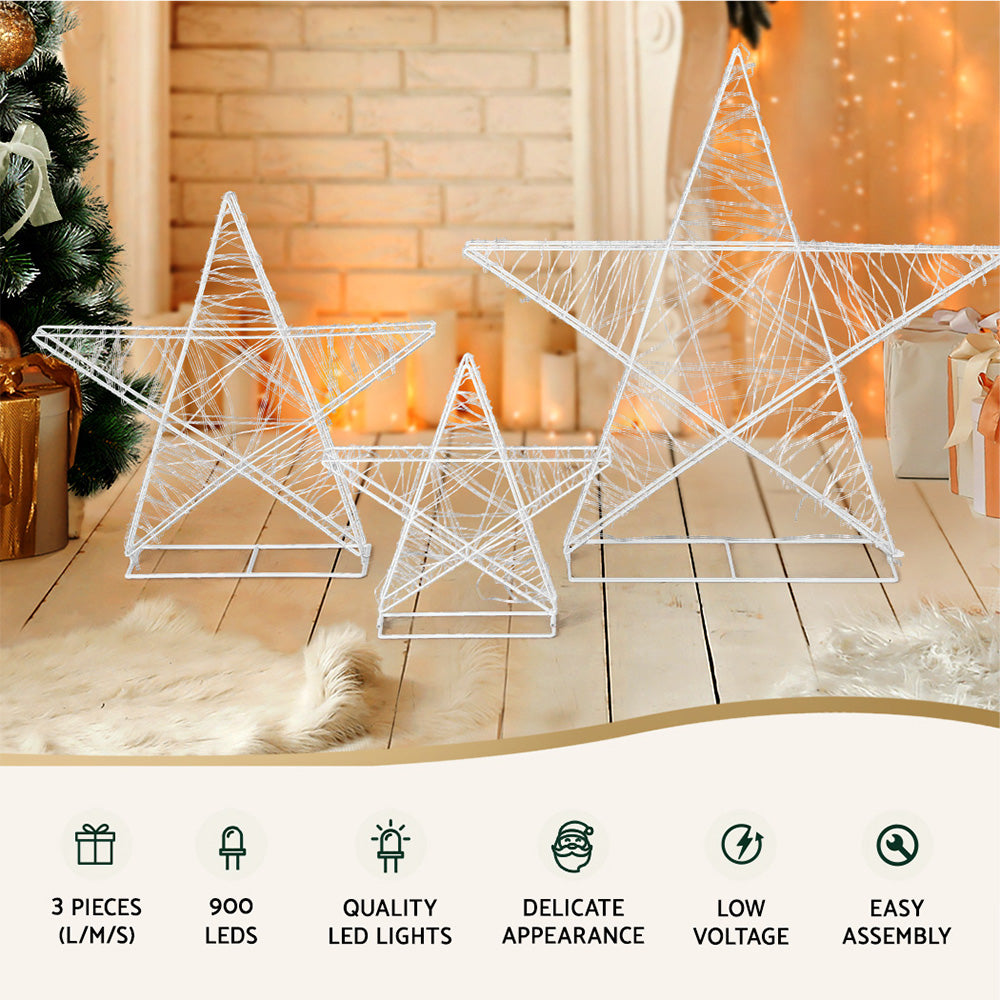 Star Decorations Set Christmas Lights | 3pcs