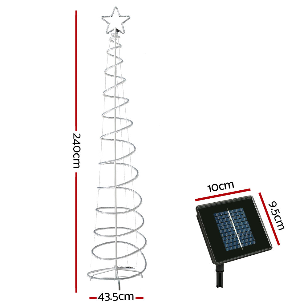 Solar Outdoor LED Christmas Tree Lights | 2.4m