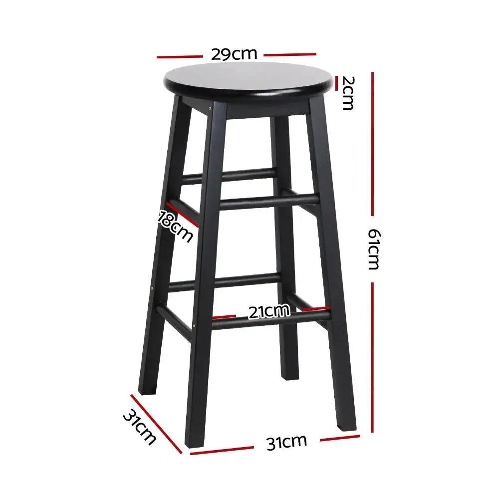 2x BeechWood Round Kitchen Stools | Black