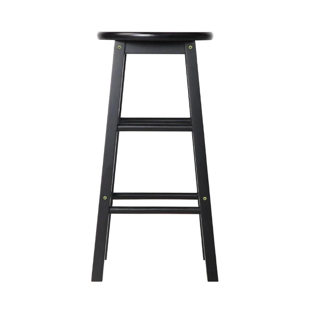 2x BeechWood Round Kitchen Stools | Black