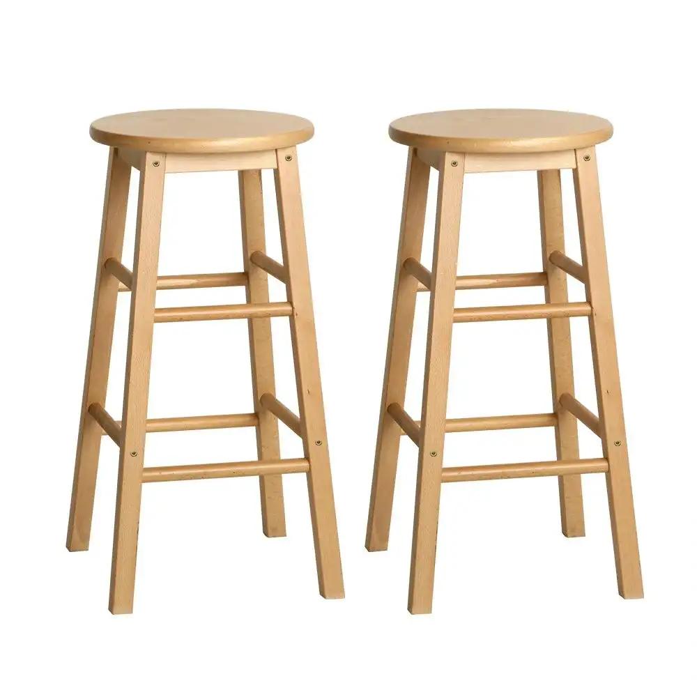 2x BeechWood Round Kitchen Stools | Wood