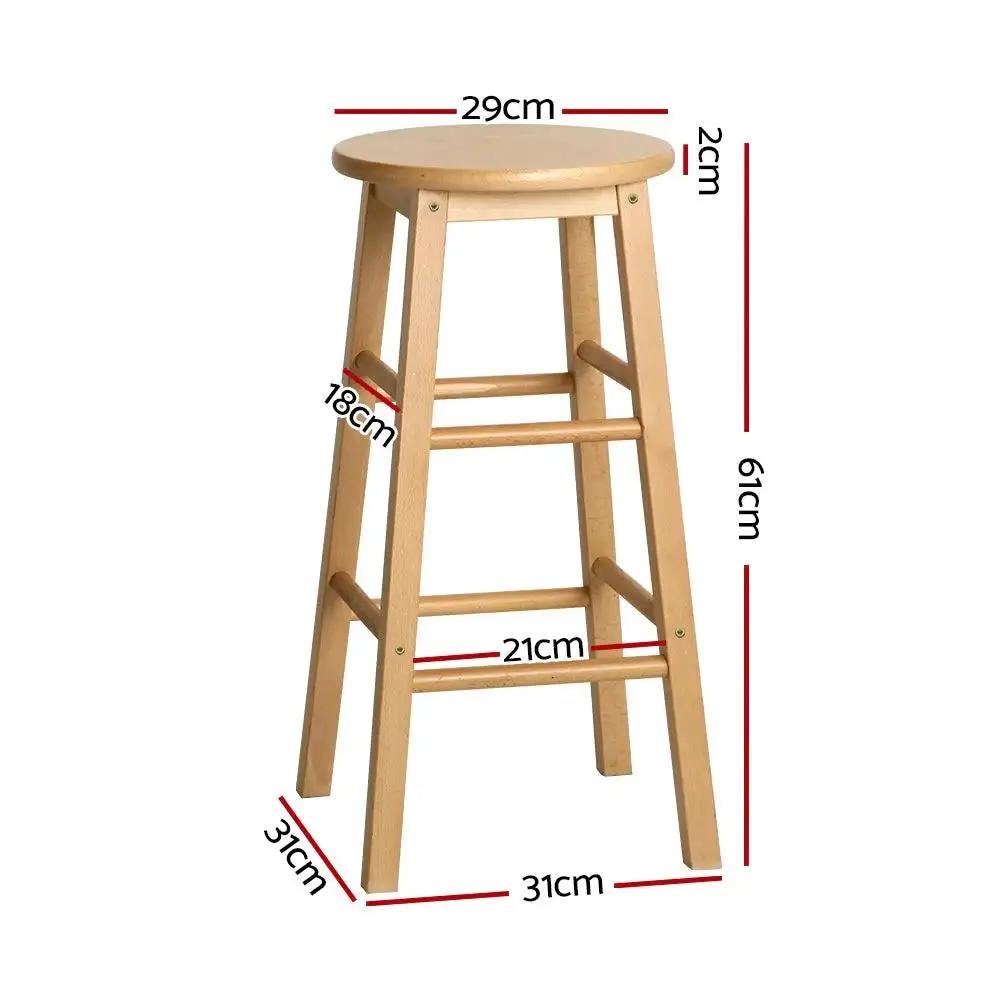 2x BeechWood Round Kitchen Stools | Wood