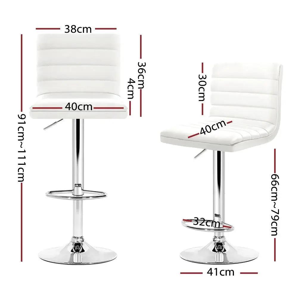 4x LuxeRise Bar Stools | White