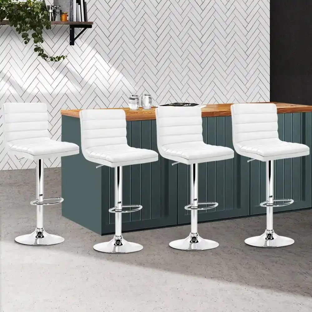 4x LuxeRise Bar Stools | White