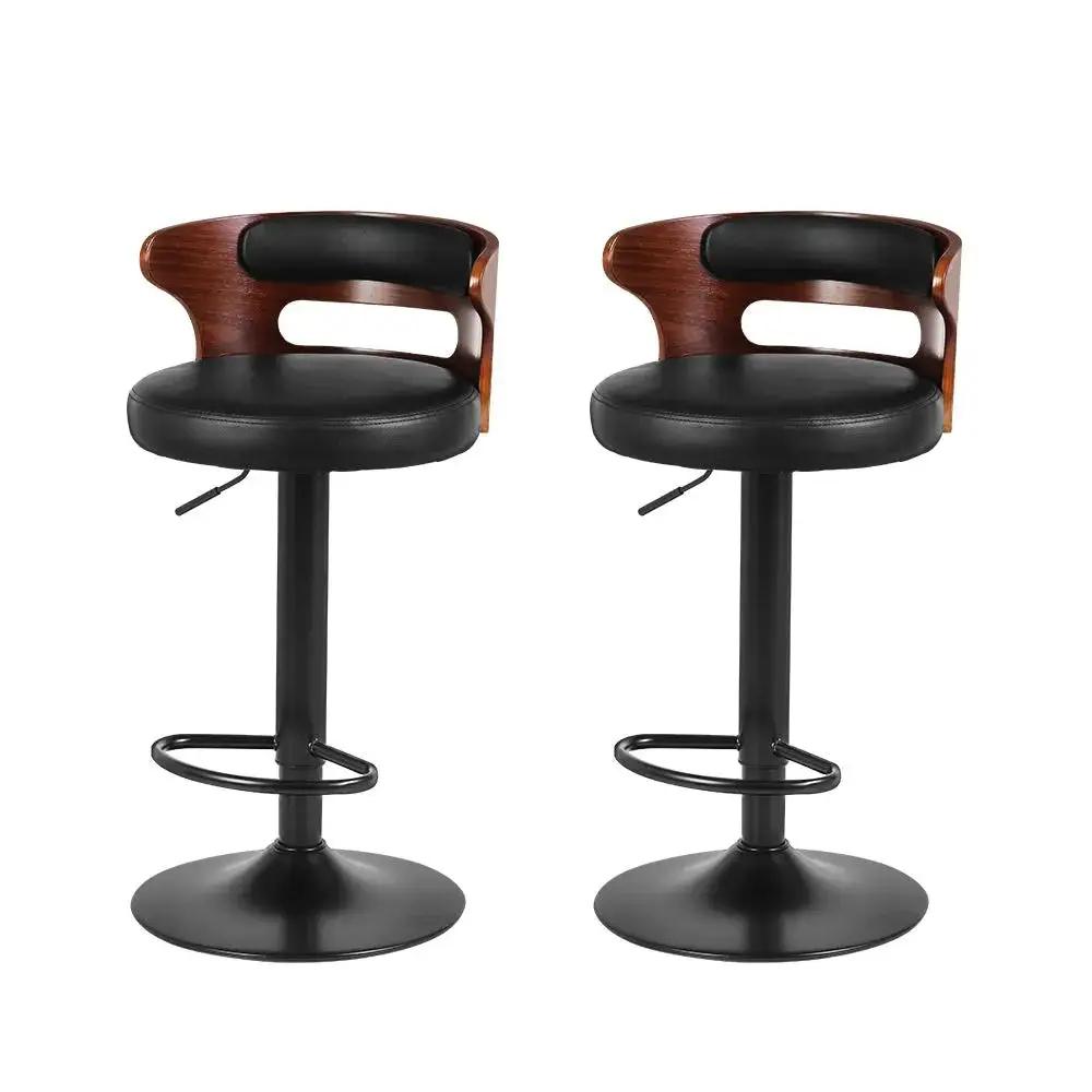 2x Gas Lift WoodCrest bar stools | Black