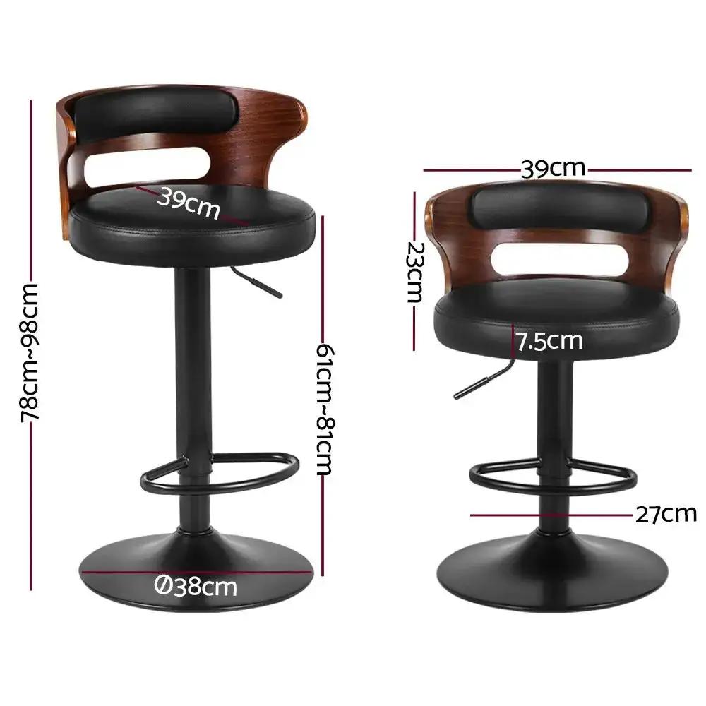 2x Gas Lift WoodCrest bar stools | Black