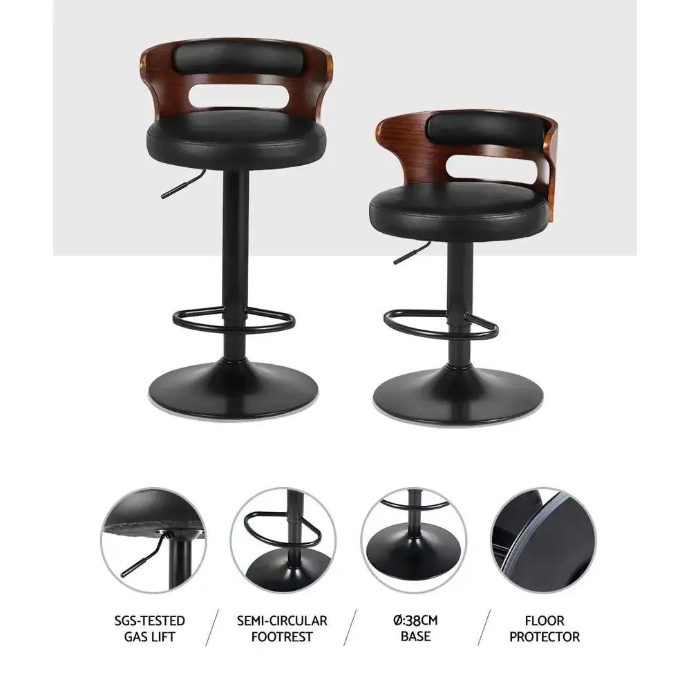 2x Gas Lift WoodCrest bar stools | Black