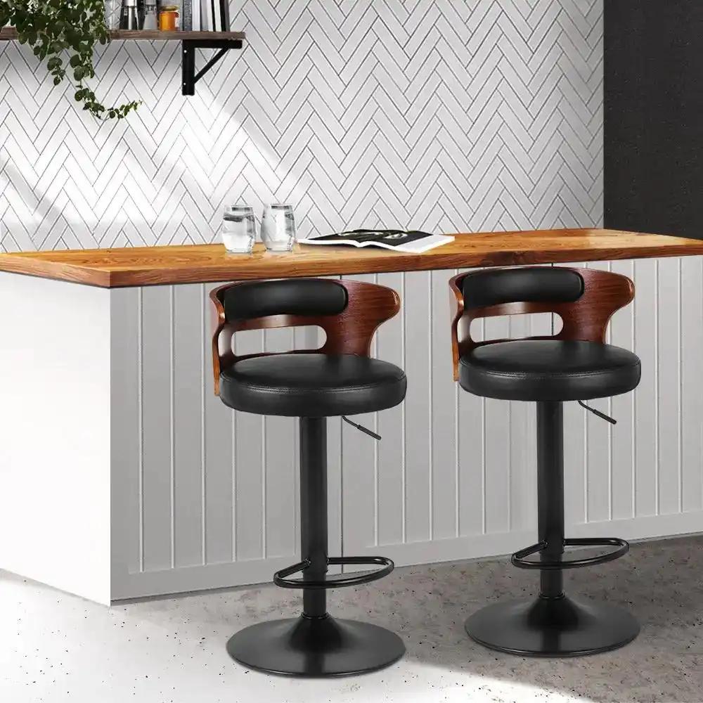 2x Gas Lift WoodCrest bar stools | Black