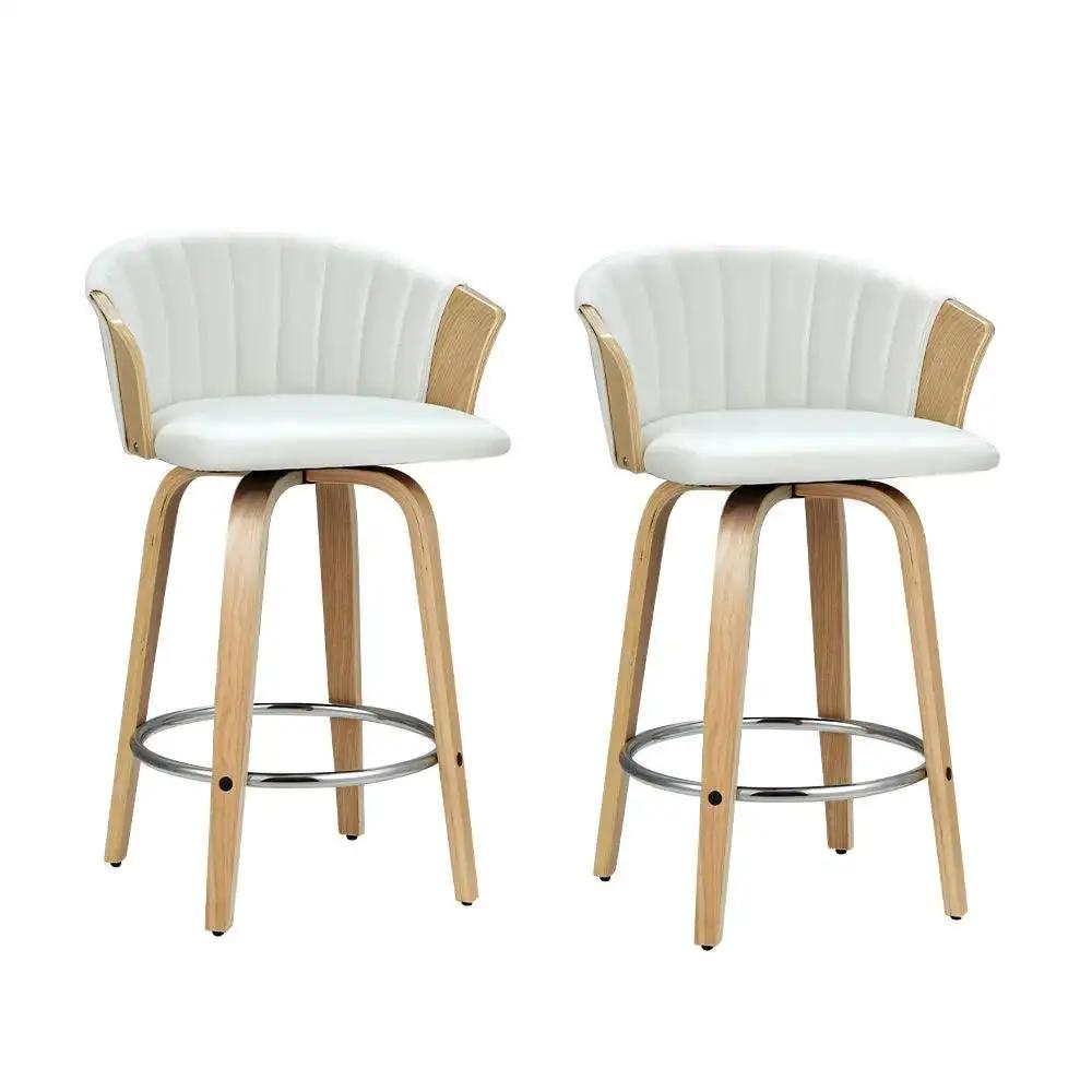 2x Ricardo Luxe Bar Stools | White