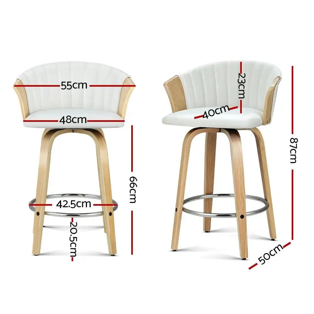 2x Ricardo Luxe Bar Stools | White