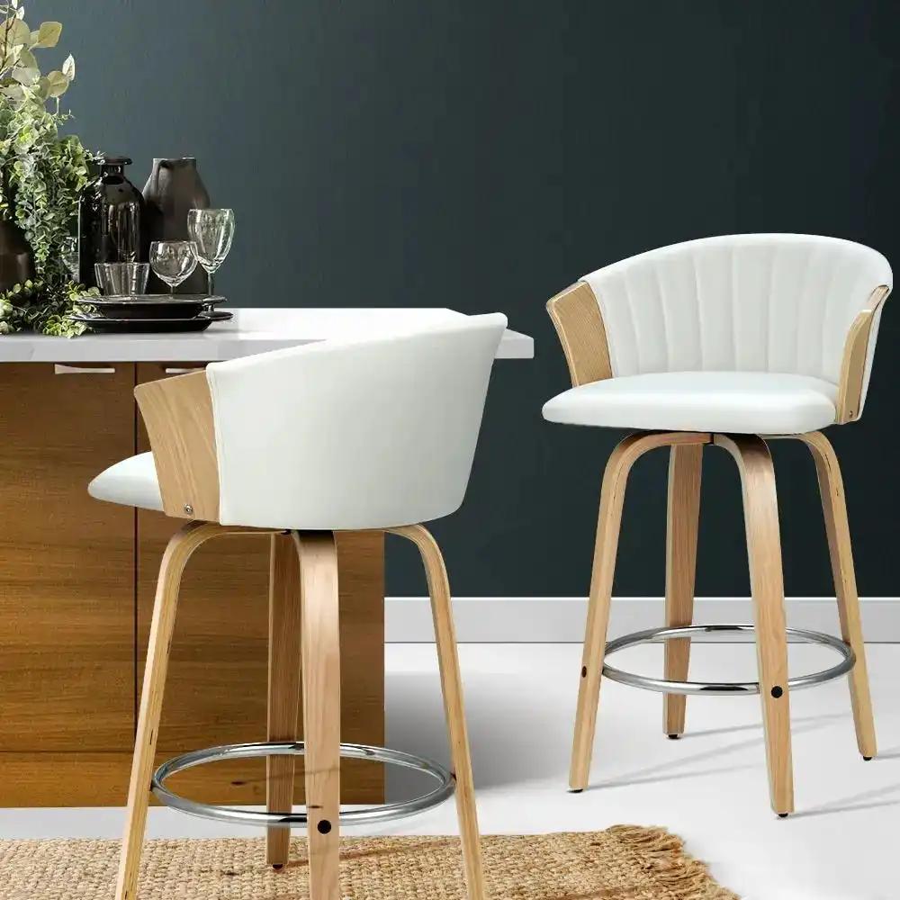 2x Ricardo Luxe Bar Stools | White