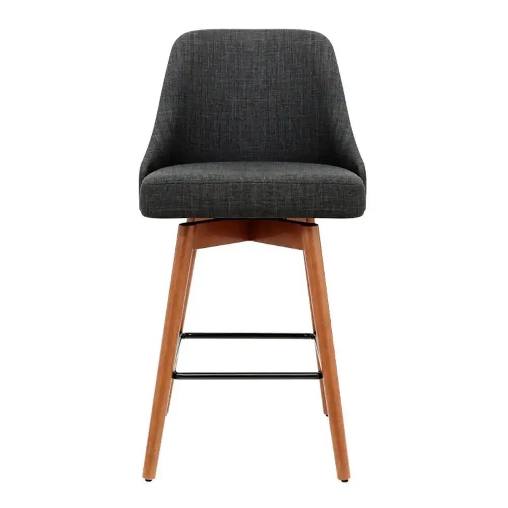 2x Serene Spin Bar Stools | Charcoal