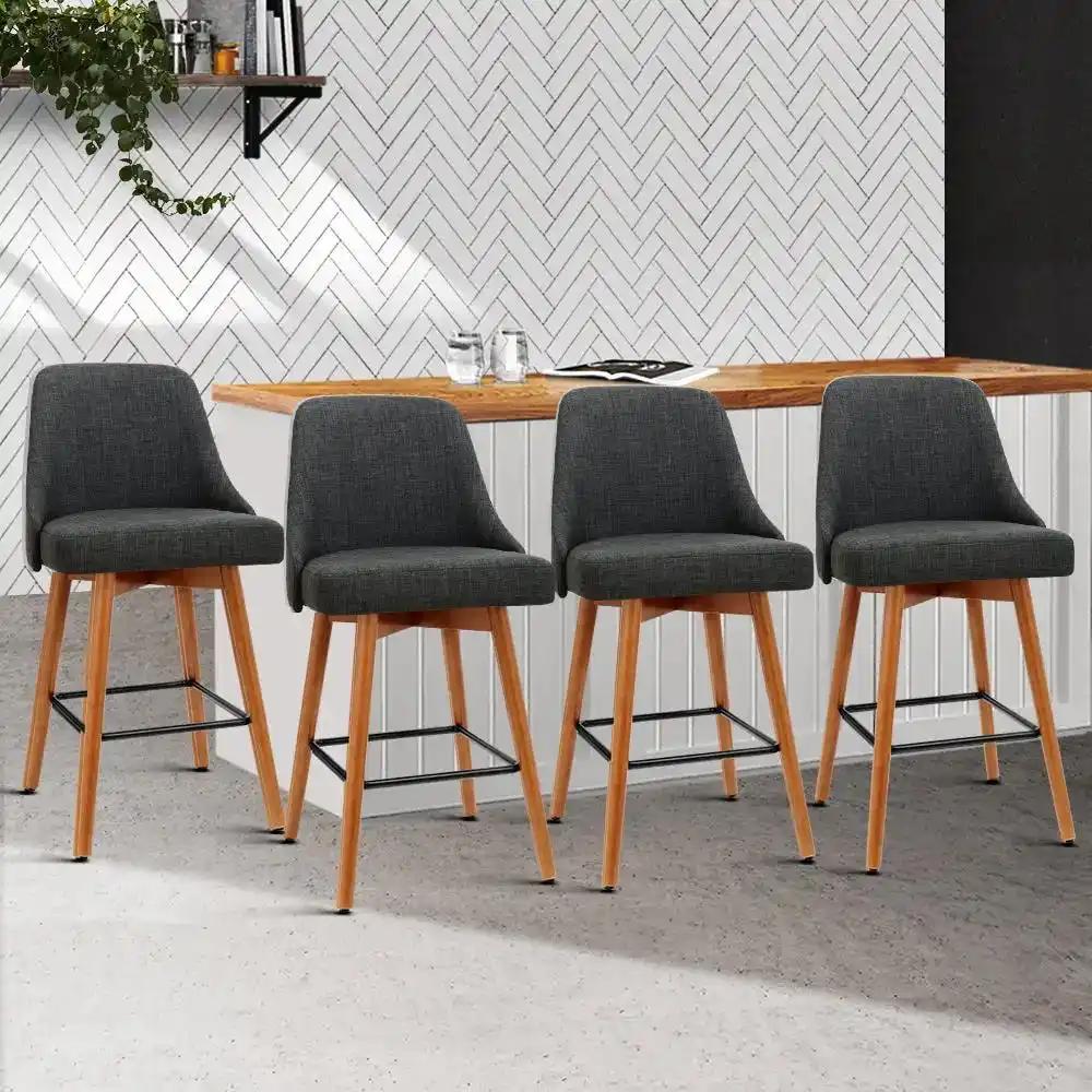 4x Serene Spin Bar Stools | Charcoal