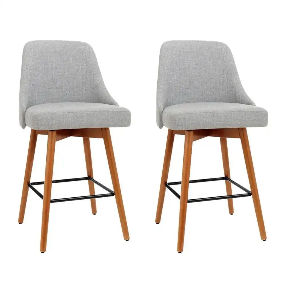 2x Serene Spin Bar Stools | Grey