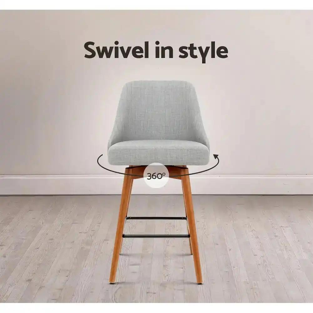 2x Serene Spin Bar Stools | Grey