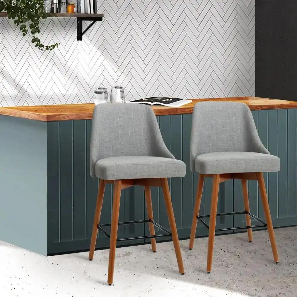 2x Serene Spin Bar Stools | Grey