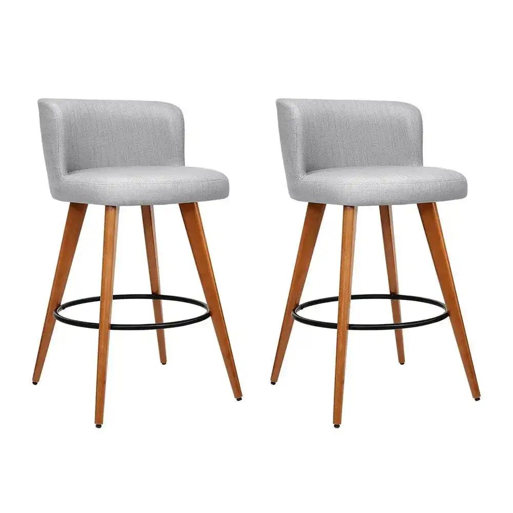 2x Urban Harmony Bar Stools | Grey & Wooden