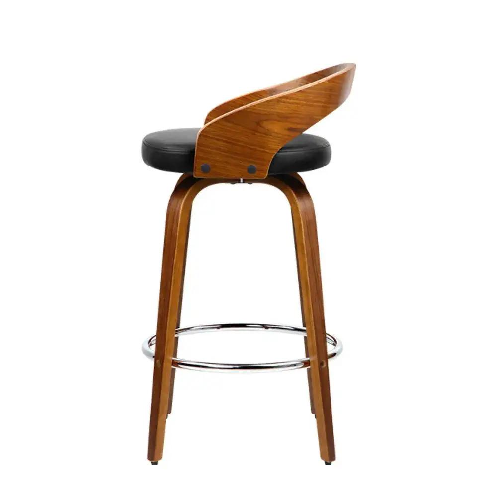 2x Luxe Walnut Bar Stools | Wood